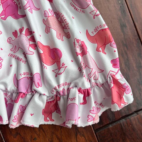 Girlhood by Little Stocking Co 3 Valentines Dinosaur Dress Twirly Cutesy - Picture 6 of 6